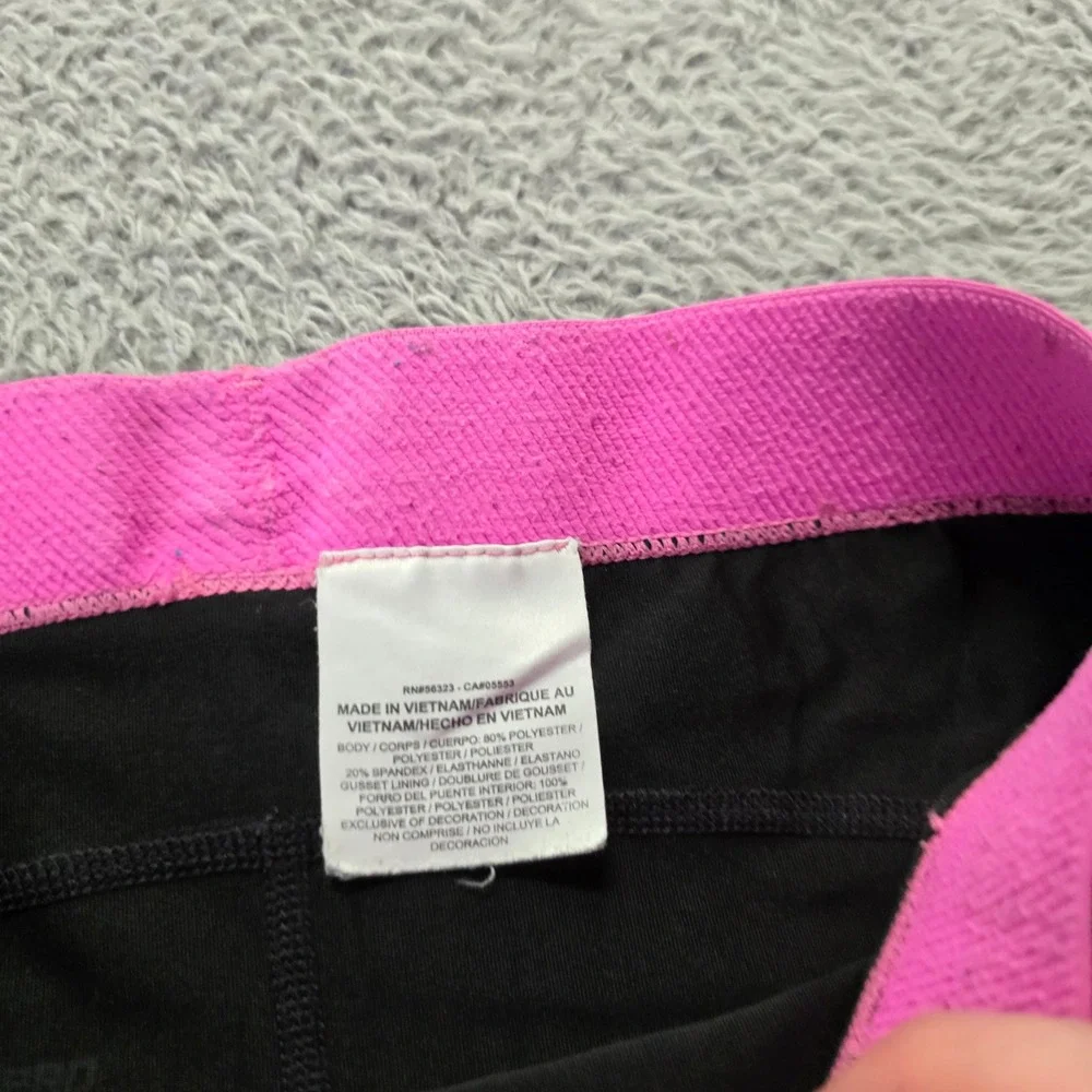 Nike Womens M Pro Dri-FIT Cropped Leggings Black Pink Compression Capri